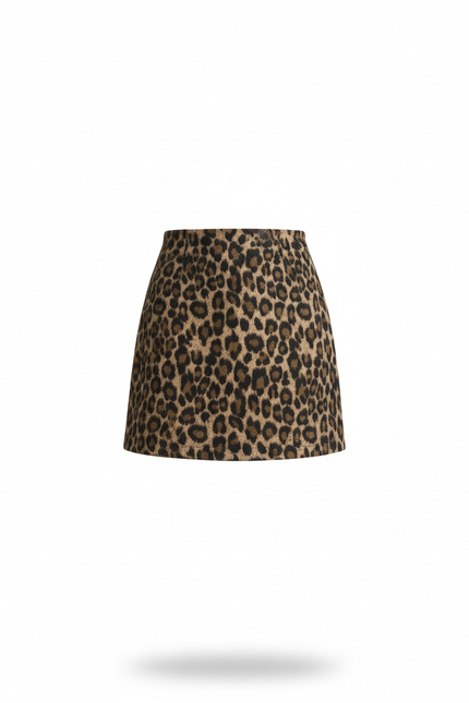 Jupe Léopard Courte Taille Haute Chic