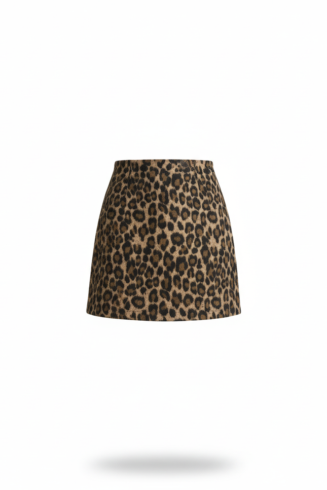 Jupe Léopard Courte Taille Haute Chic