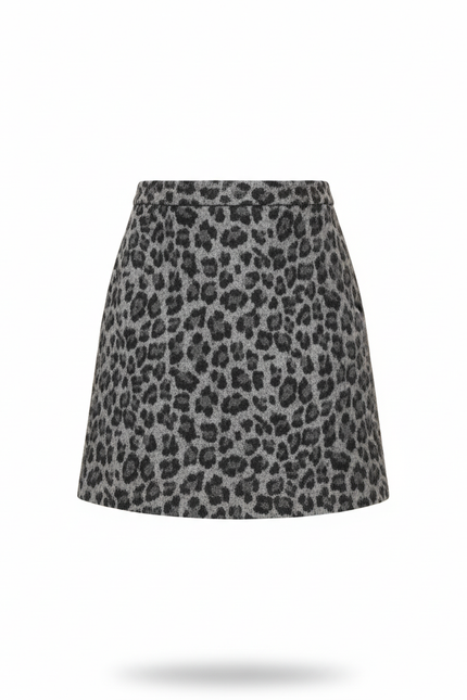 Jupe Léopard Mini Laine Chic