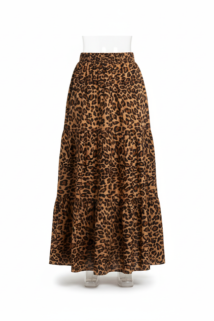 Jupe Léopard Longue Fluide Décontractée