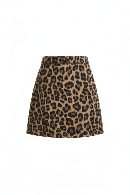 Jupe Léopard Mini A-Line Élégante