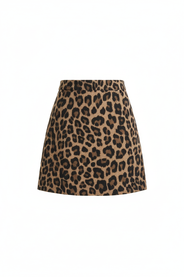 Jupe Léopard Mini A-Line Élégante