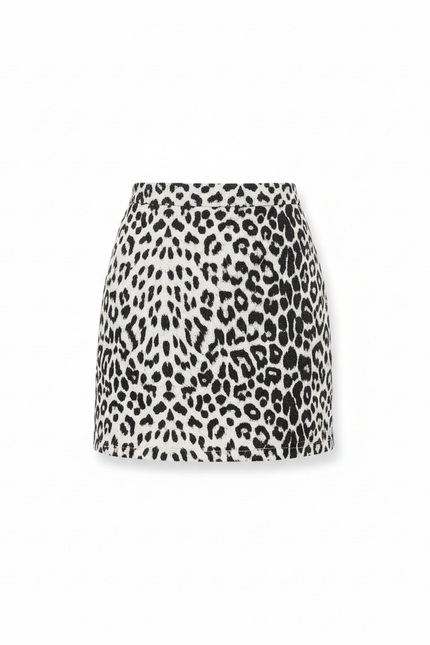 Jupe Léopard Mini Noir Et Blanc Chic