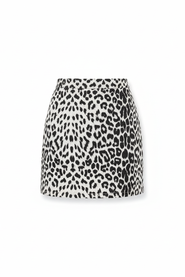Jupe Léopard Mini Noir Et Blanc Chic