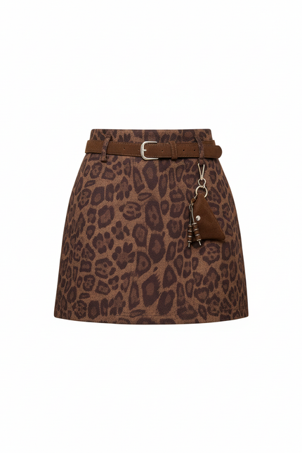 Jupe Léopard Mini Taille Haute Chic
