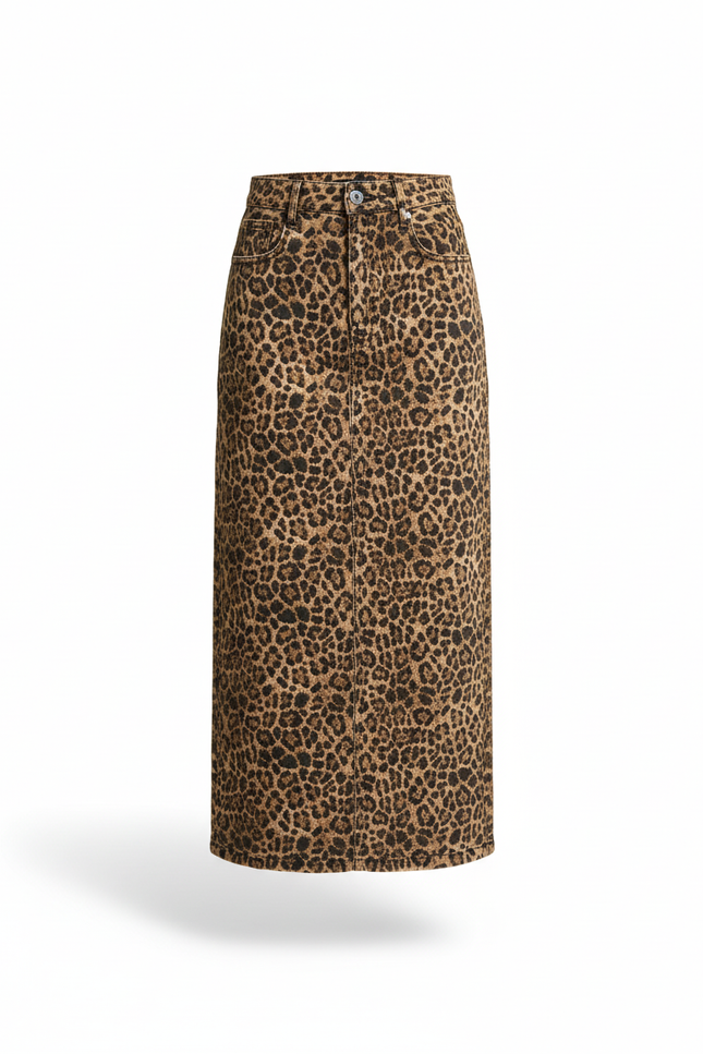 Jupe Denim Leopard