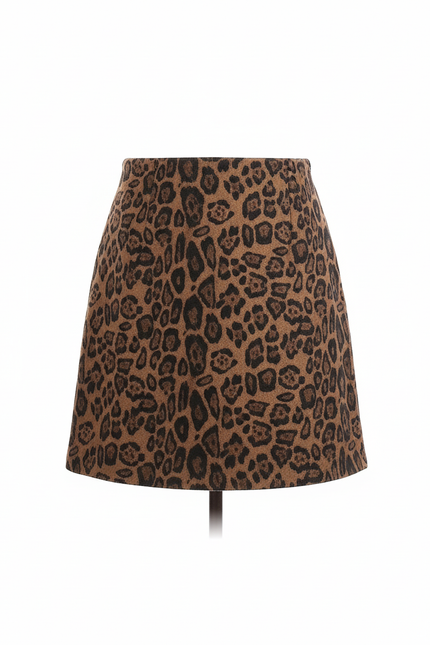 Jupe Léopard Taille Haute Évasée Chic