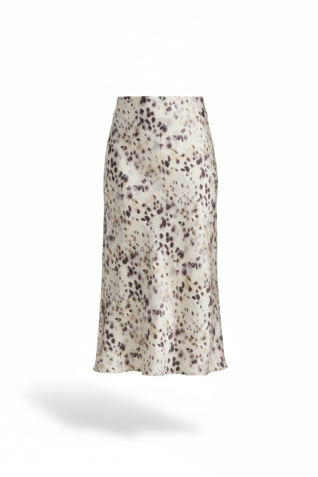 Jupe Léopard Satinée Fluide Élégante Brillante