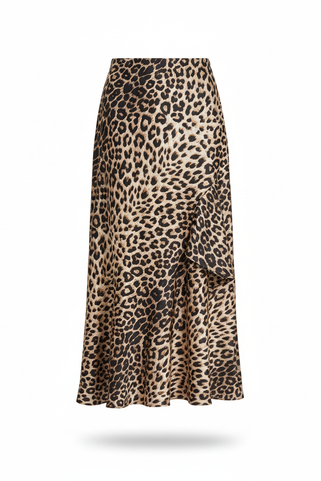 Jupe Léopard Soyeuse Fluide Élégante