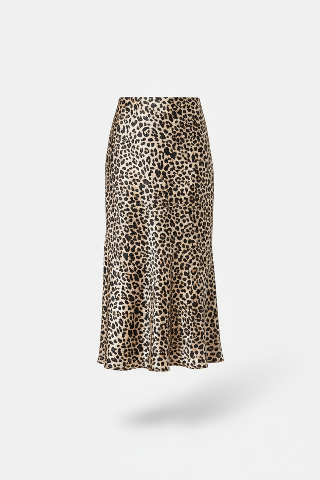 Jupe Léopard Satinée Élégante
