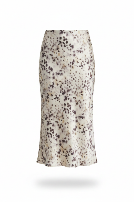 Jupe Léopard Satin Fluide Élégante Subtile