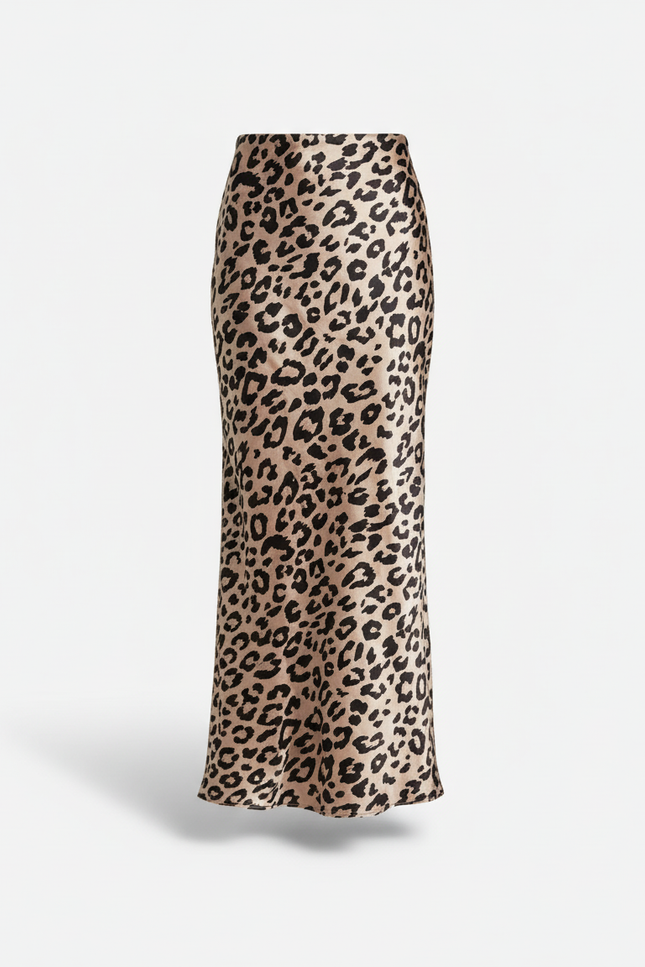 Jupe Léopard Marron Fluide Élégante