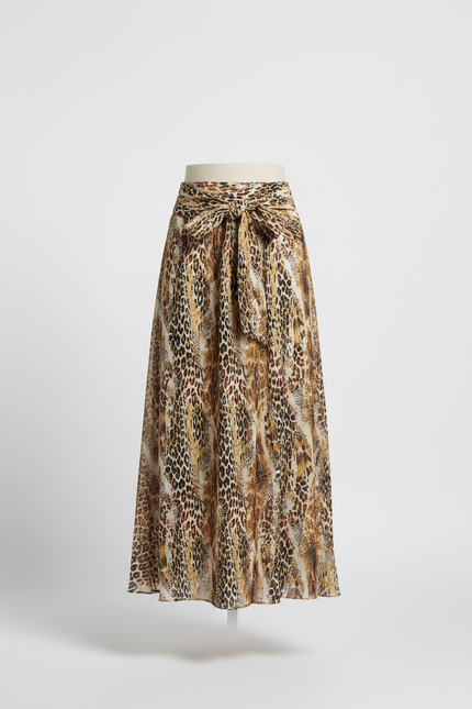 Jupe Léopard Longue Fendue Bohème