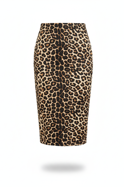 Jupe Léopard Ajustée Midi Chic