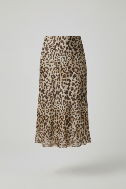 Jupe Léopard Fluide Taille Haute Élégante