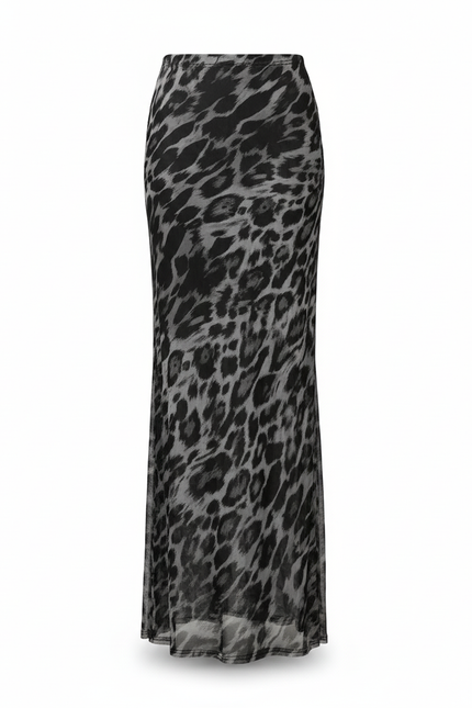 Jupe Léopard Longue Slim Fluide