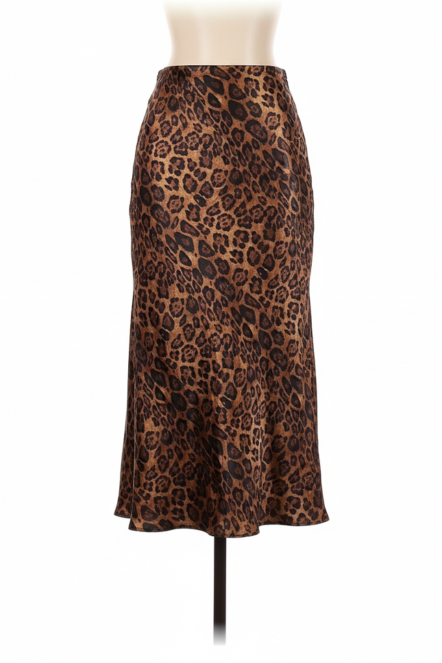 Jupe Léopard Fluide Midi Chic Quotidienne