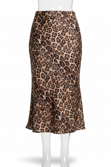 Jupe Léopard Fluide Midi Chic Légère