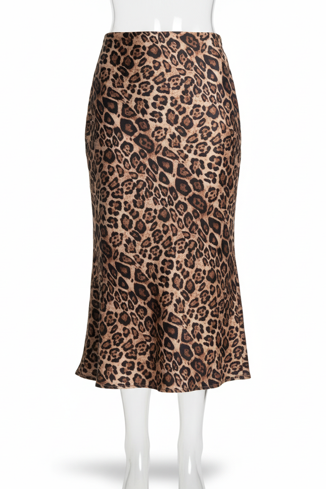 Jupe Léopard Fluide Midi Chic Légère