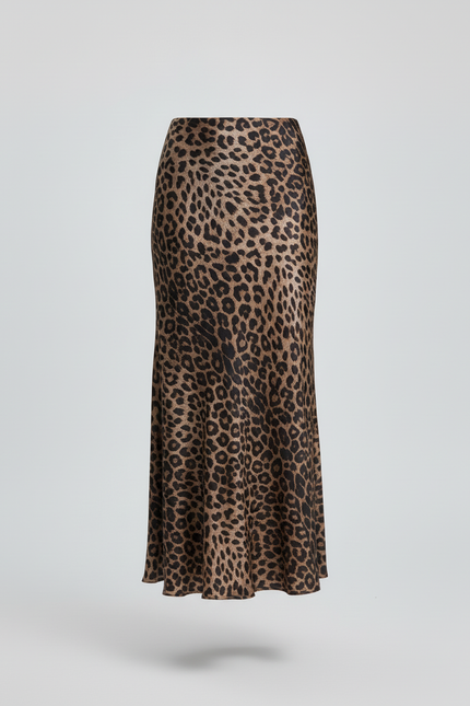 Jupe Léopard Fluide Taille Haute Chic