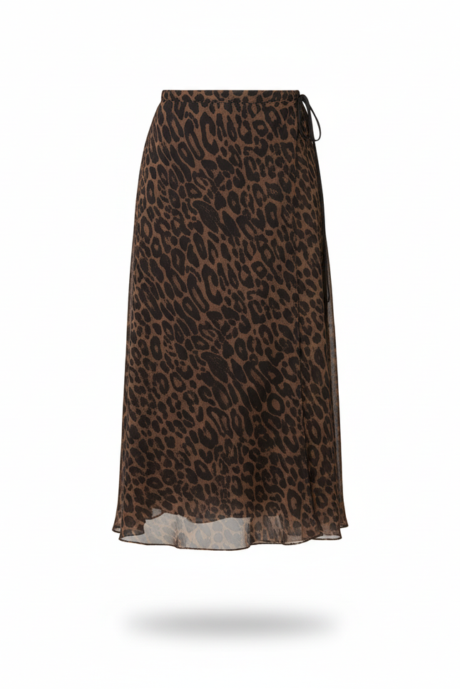 Jupe Léopard Fluide Portefeuille Chic