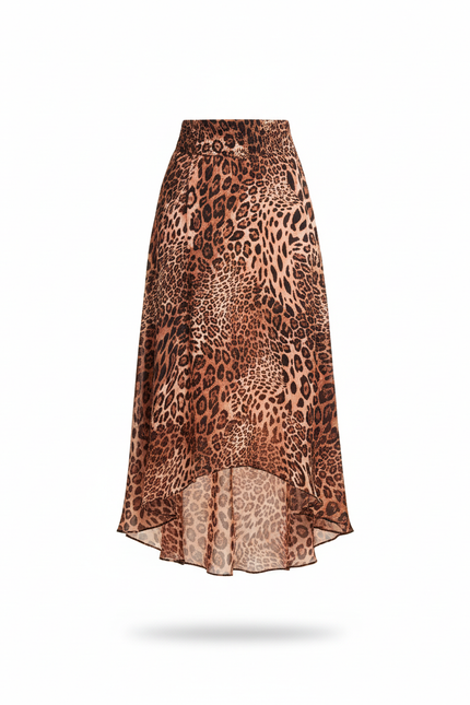 Jupe Léopard Longue Fluide Élégante Élancée