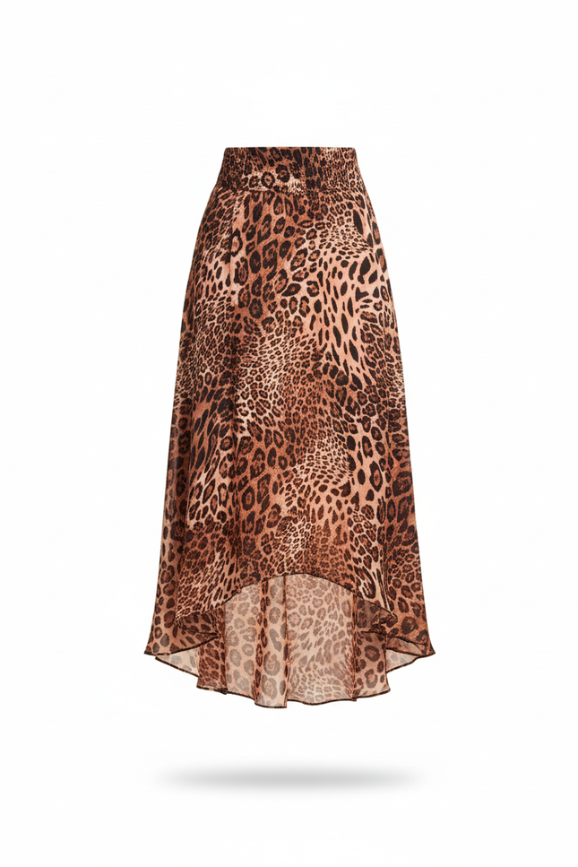 Jupe Léopard Longue Fluide Élégante Élancée