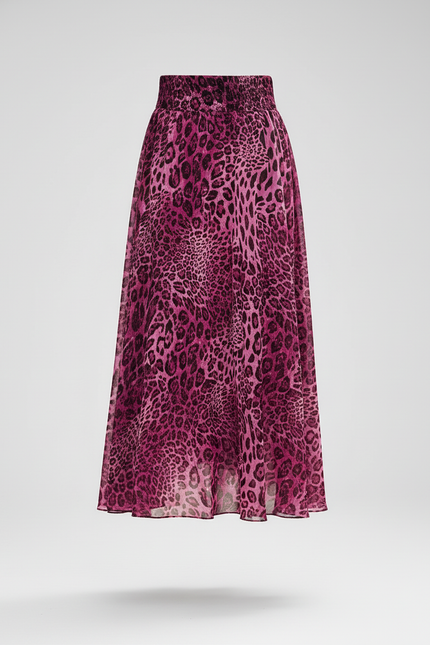 Jupe Léopard Rose Fuchsia Fluide Élégante