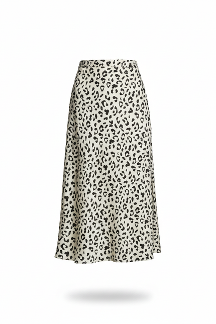 Jupe Léopard Fluide Fendue Élégante