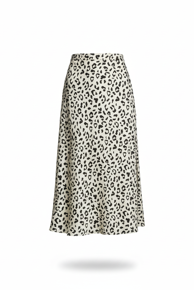 Jupe Léopard Fluide Fendue Élégante