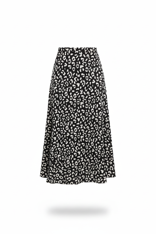 Jupe Léopard Midi Fluide Élégante Soyeuse