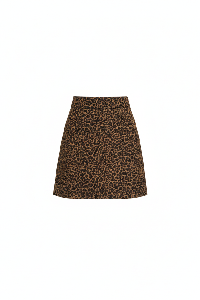 Jupe Léopard Taille Haute Ajustée Chic