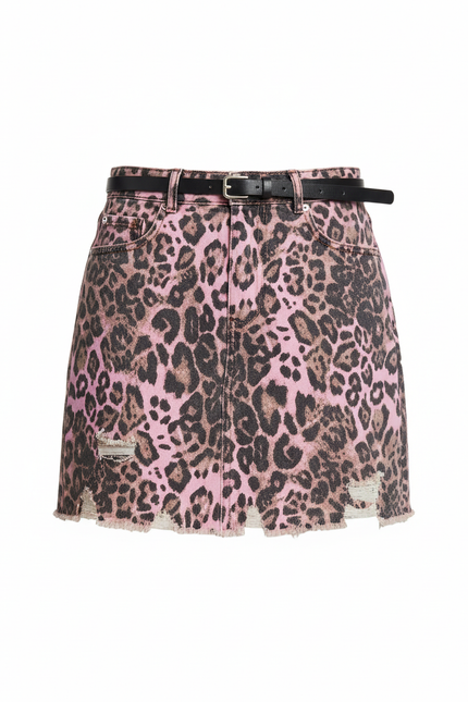 Jupe Léopard Rose Déchirée Chic