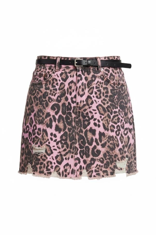 Jupe Léopard Rose Déchirée Chic