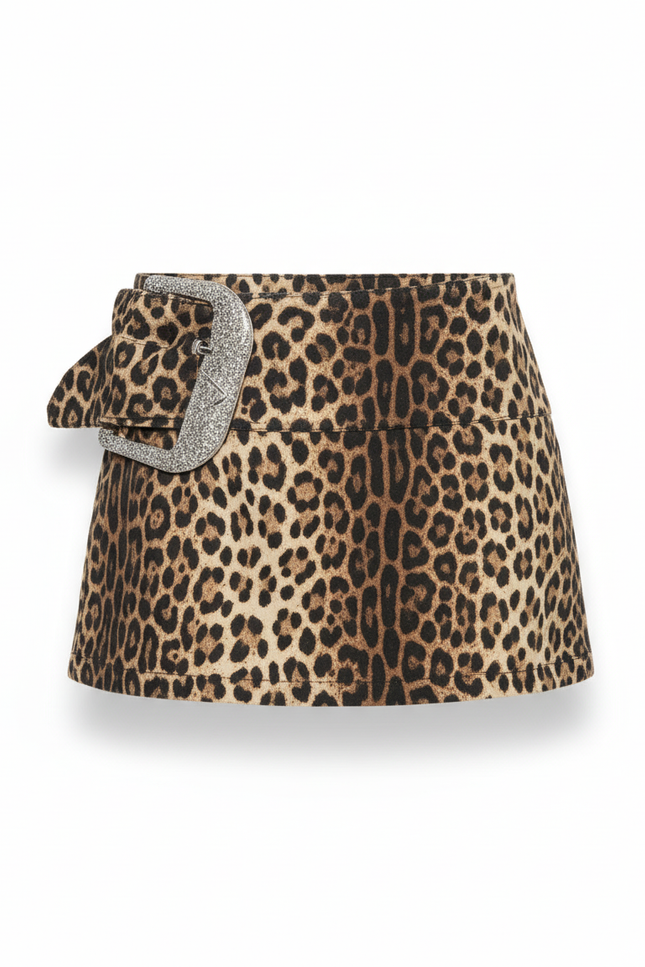 Jupe Léopard Mini Plissée Tendance