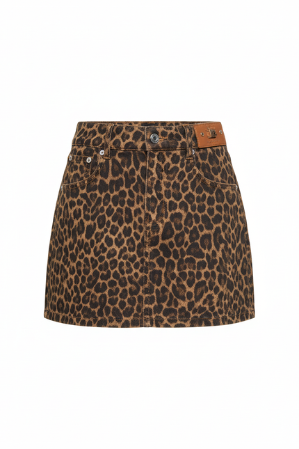 Jupe Léopard Mini Denim Chic