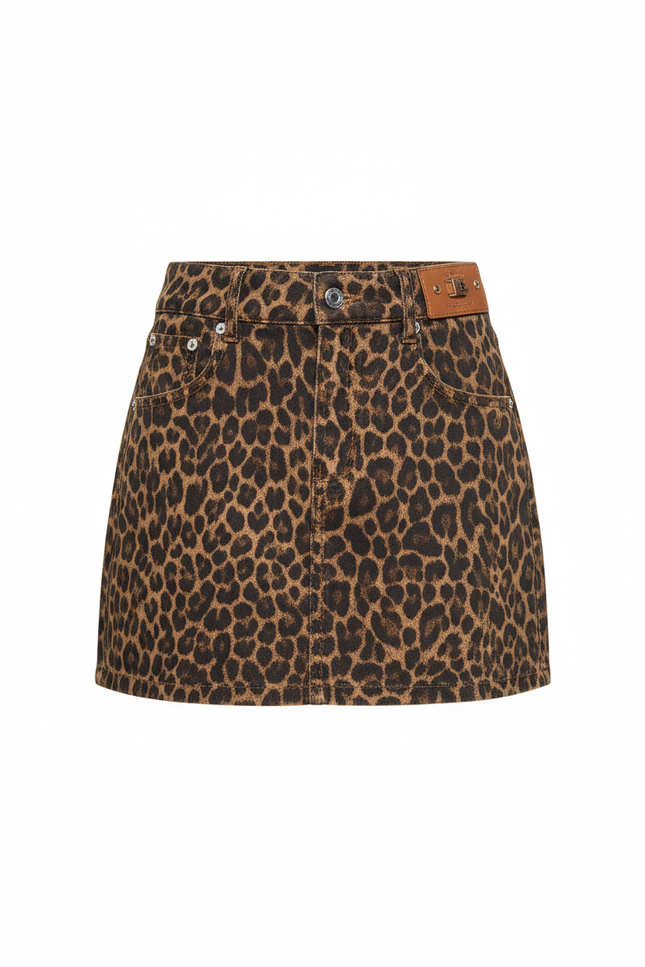 Jupe Léopard Mini Denim Chic