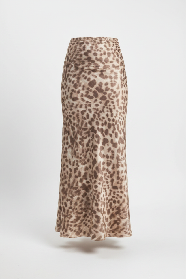Jupe Léopard Fluide Midi Élégante Raffinée