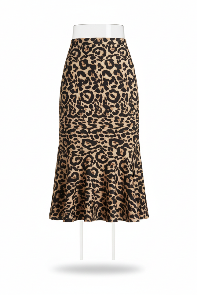 Jupe Léopard Coupe Sirène Élégante Glamour
