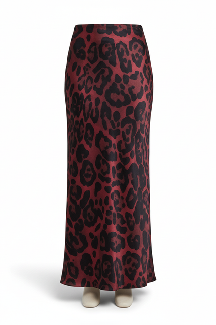 Jupe Longue Leopard Rouge