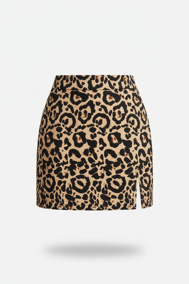 Jupe Léopard Mini Fendue Chic