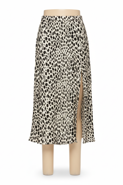 Jupe Léopard Fendue Midi Élégante