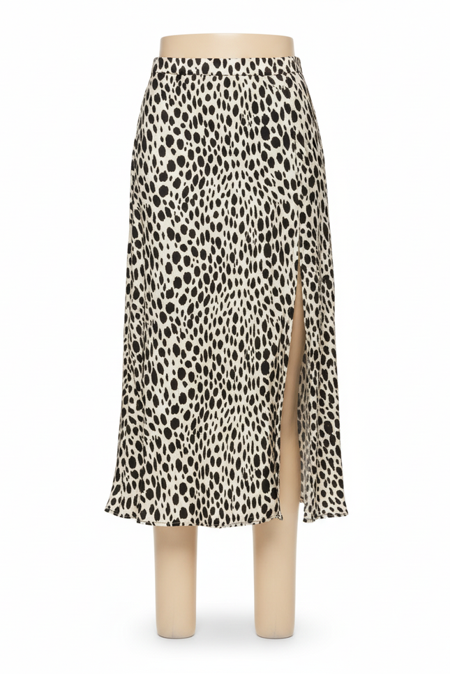 Jupe Léopard Fendue Midi Élégante