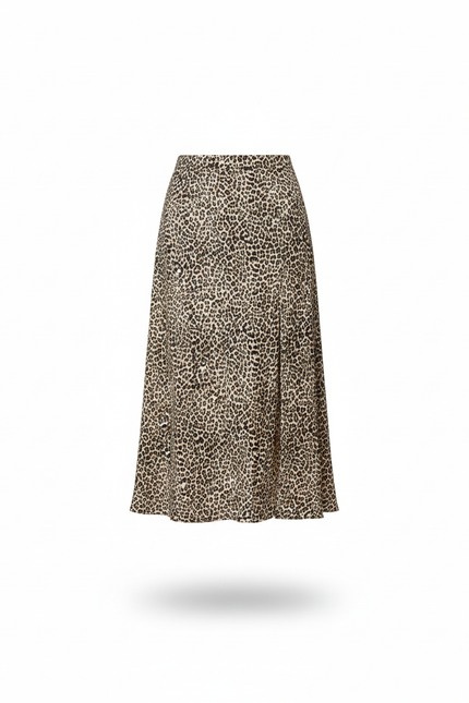 Jupe Léopard Midi Fendue Chic