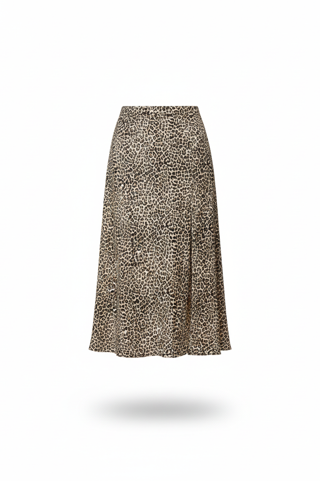 Jupe Léopard Midi Fendue Chic