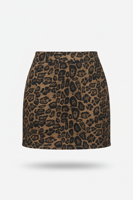 Jupe Léopard Courte Ajustée Chic