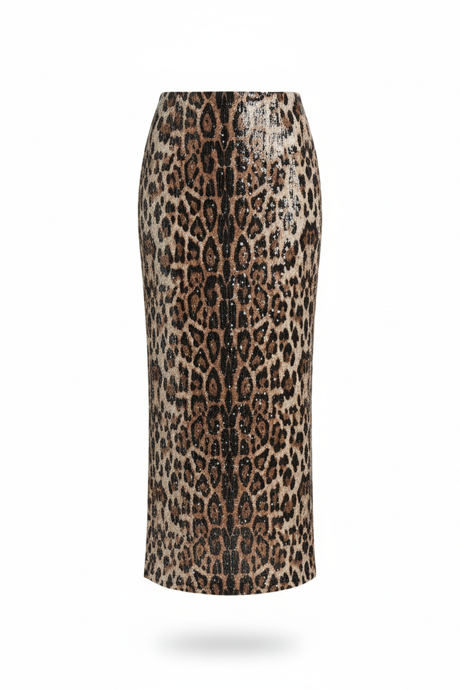 Jupe Léopard Longue Slim Chic
