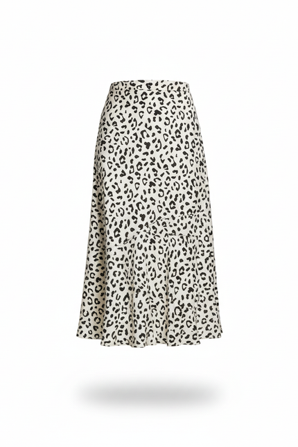 Jupe Longue Leopard Noir Et Blanc