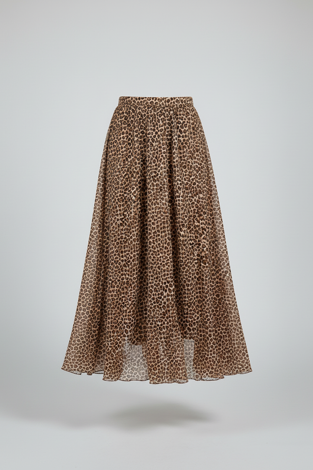 Jupe Léopard Longue Fluide Chic