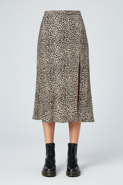 Jupe Fendue Leopard